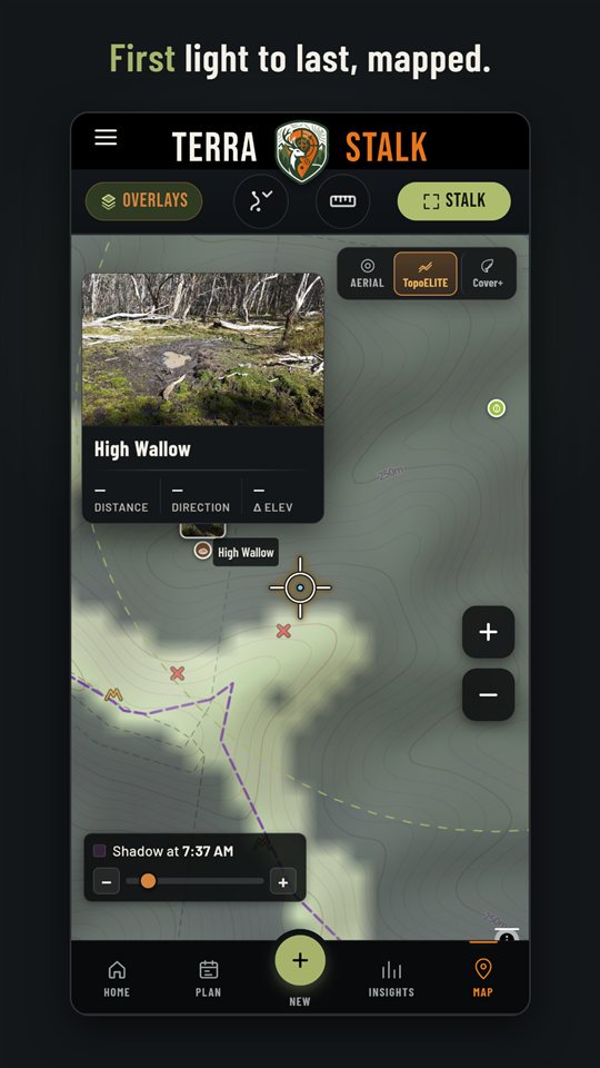 First light on the topo map