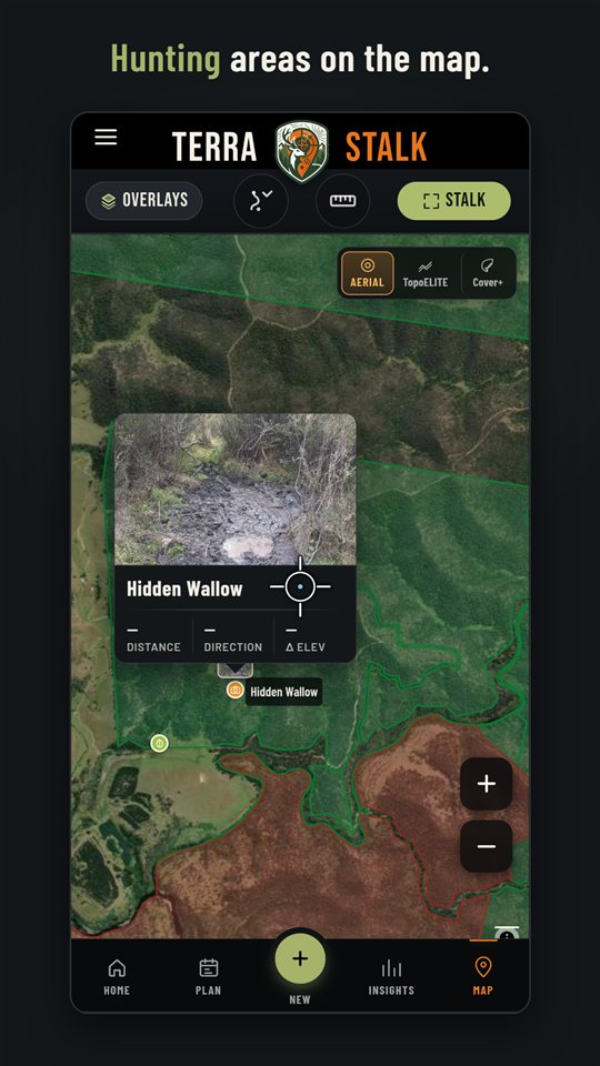 Hunting area boundaries on the map